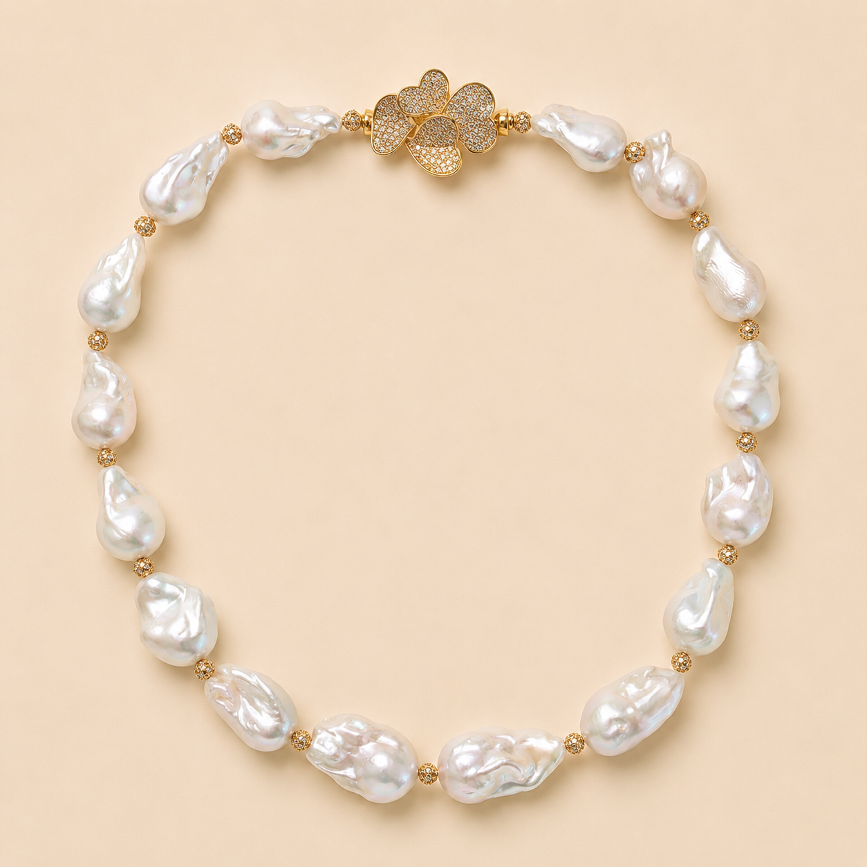 Floral Baroque Pearl Necklace