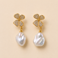 Golden Blossom Baroque Pearl Earrings
