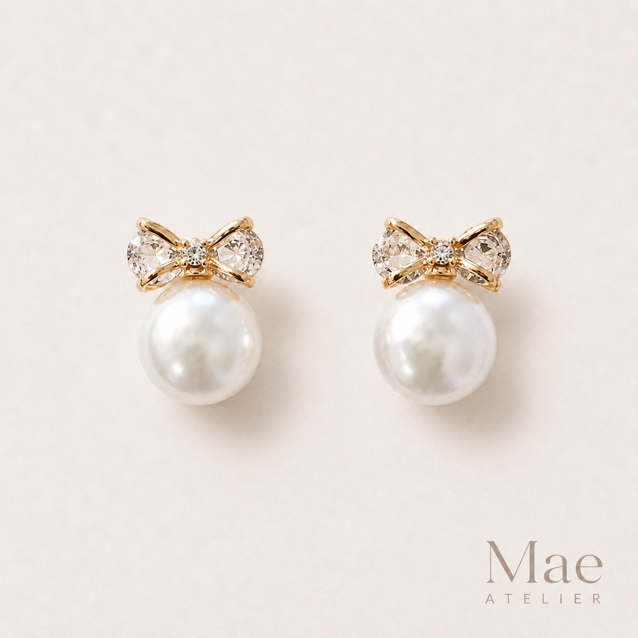 Coin Pearl Bow Earrings, Freshwater Pearl, CZ, S925 Sterling Silver, Bridal Wedding