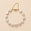 10mm Aurora Freshwater Baroque Pearl Bracelet | Coin Pearls, Magnetic Clasp