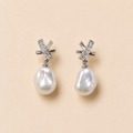 Luna Cross Baroque Pearl Earrings