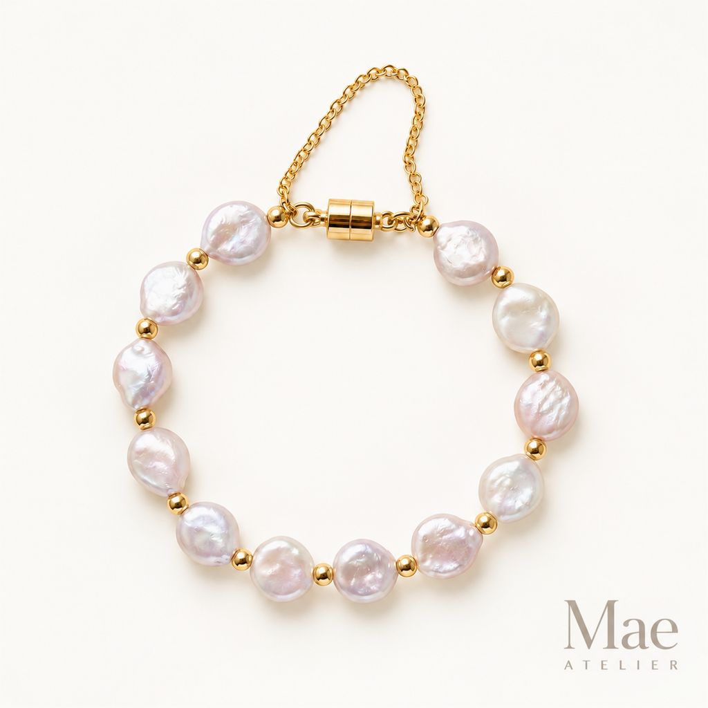 Aurora Freshwater Baroque Pearl Bracelet | Coin Pearls, Magnetic Clasp — hero view