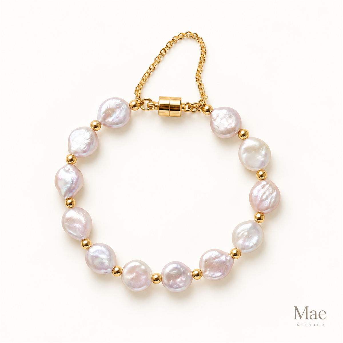 Aurora Freshwater Baroque Pearl Bracelet | Coin Pearls, Magnetic Clasp — hero view