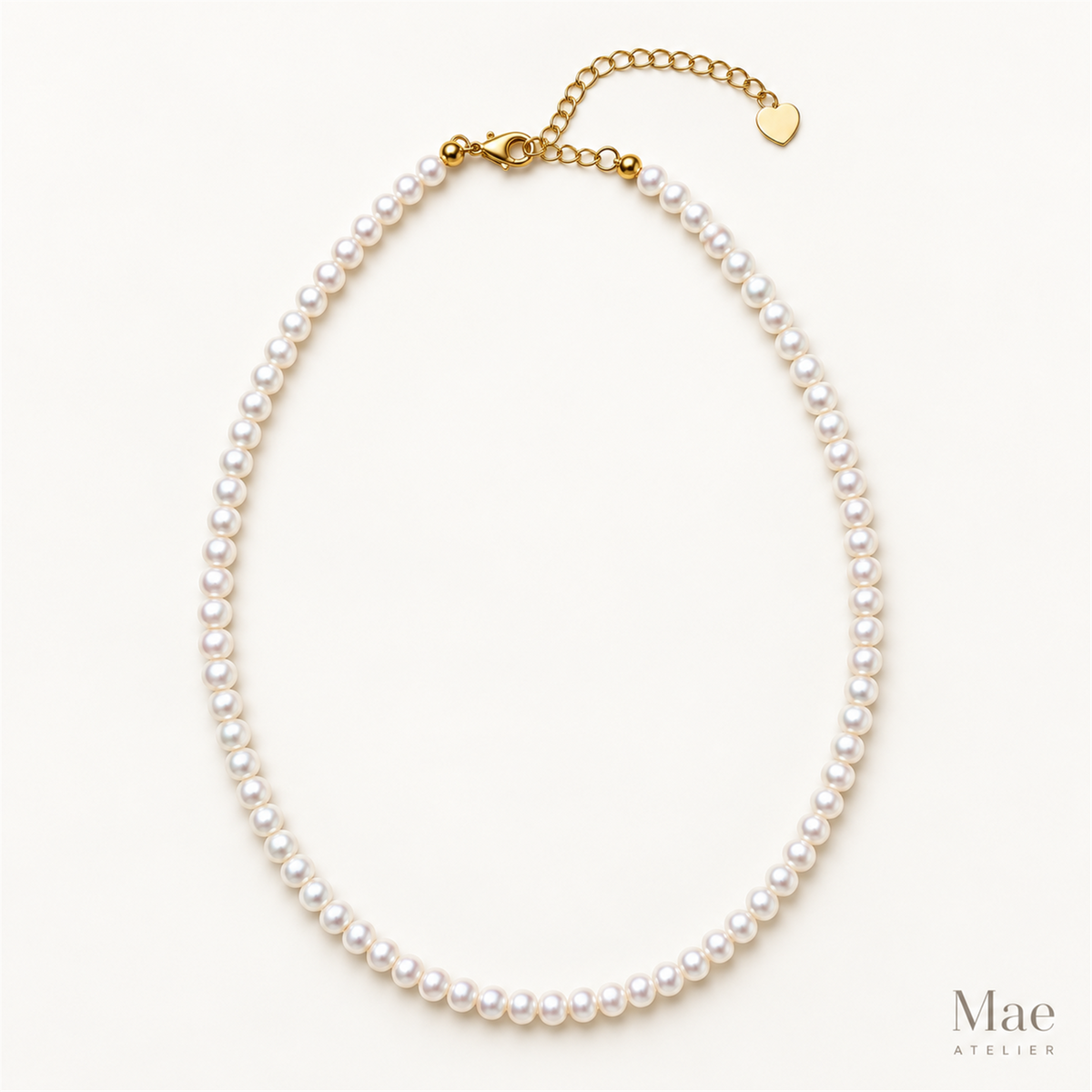 Aurora Everyday Pearl Necklace | Dainty Round Baroque Freshwater Pearls, Adjustable — hero view
