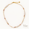 Biwa Pearl & Crystal Necklace | Stick Pearls, Colourful Beads — hero view