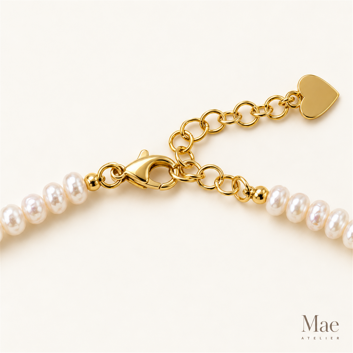 Biwa Pearl & Crystal Necklace | Stick Pearls, Colourful Beads — hardware detail
