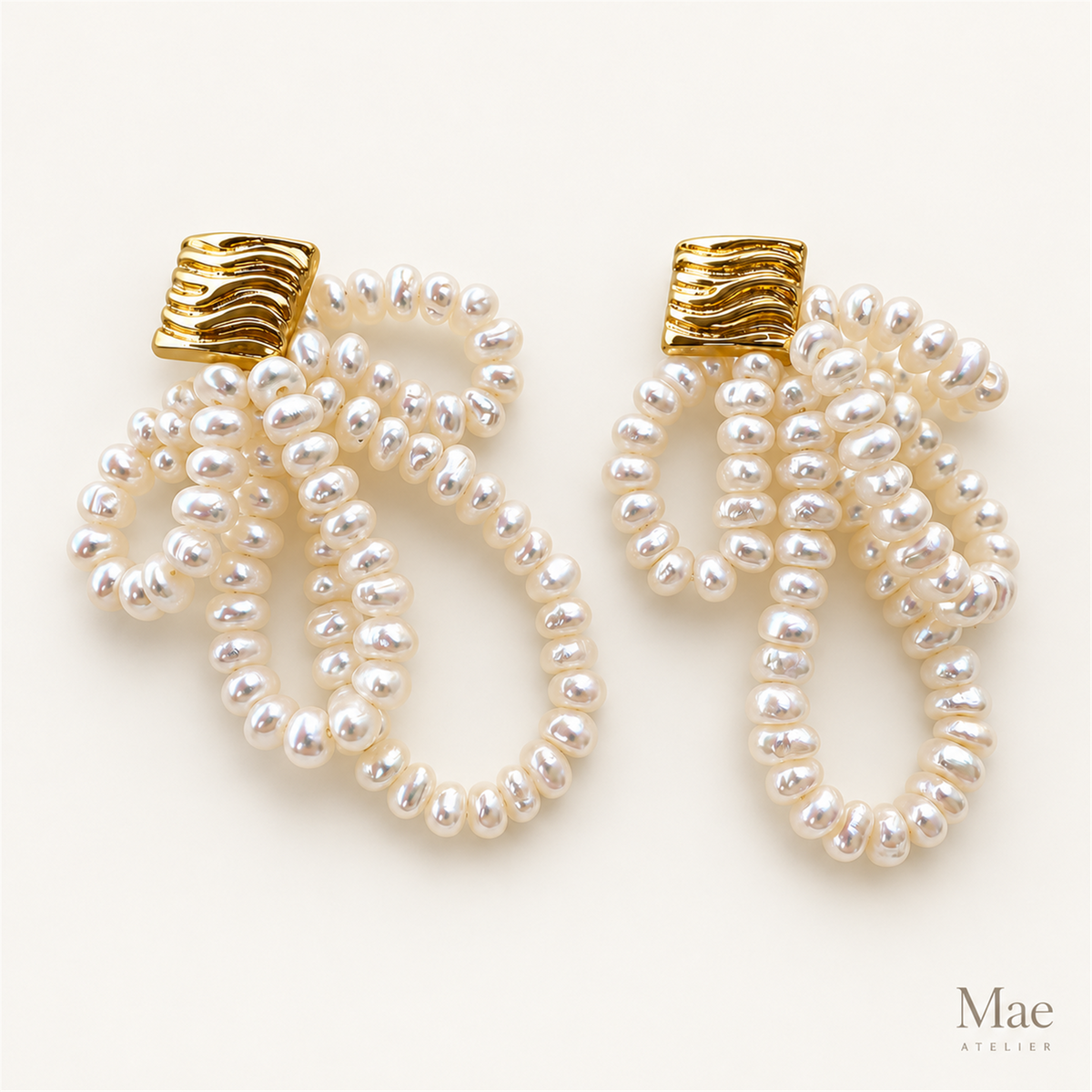 Aurora Pearl Loop Statement Earrings — hero view