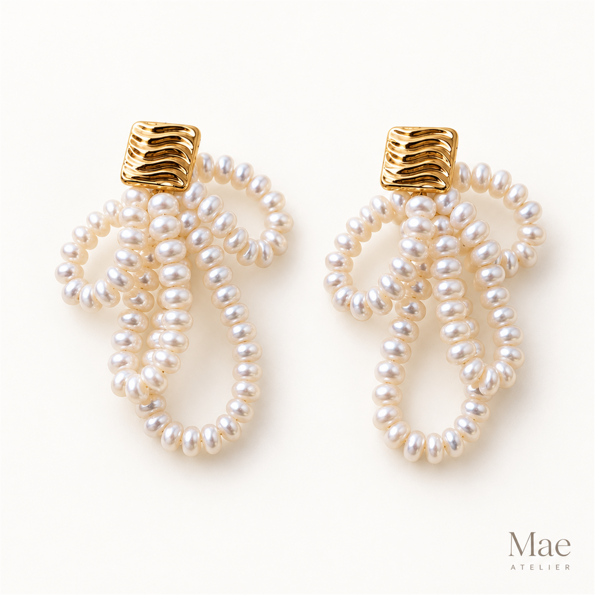 Aurora Pearl Loop Statement Earrings — full product view