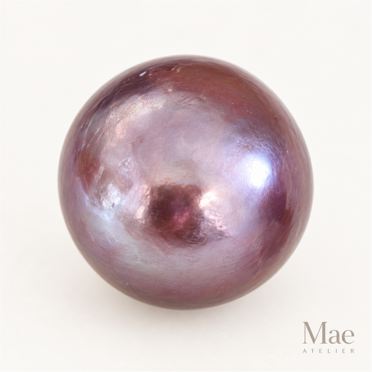 Natural Purple Edison Pearl Stud Earrings, 10-12mm Metallic — pearl detail