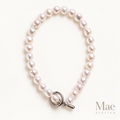 Freshwater Pearl Bracelet, 5.5mm Baroque Pearls, 18K White Gold Plated Toggle Clasp — hero view