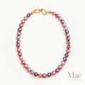 Pink Purple Baroque Pearl Necklace, 10-11mm Metallic Luster Ombre Strand (19 inch) — hero view