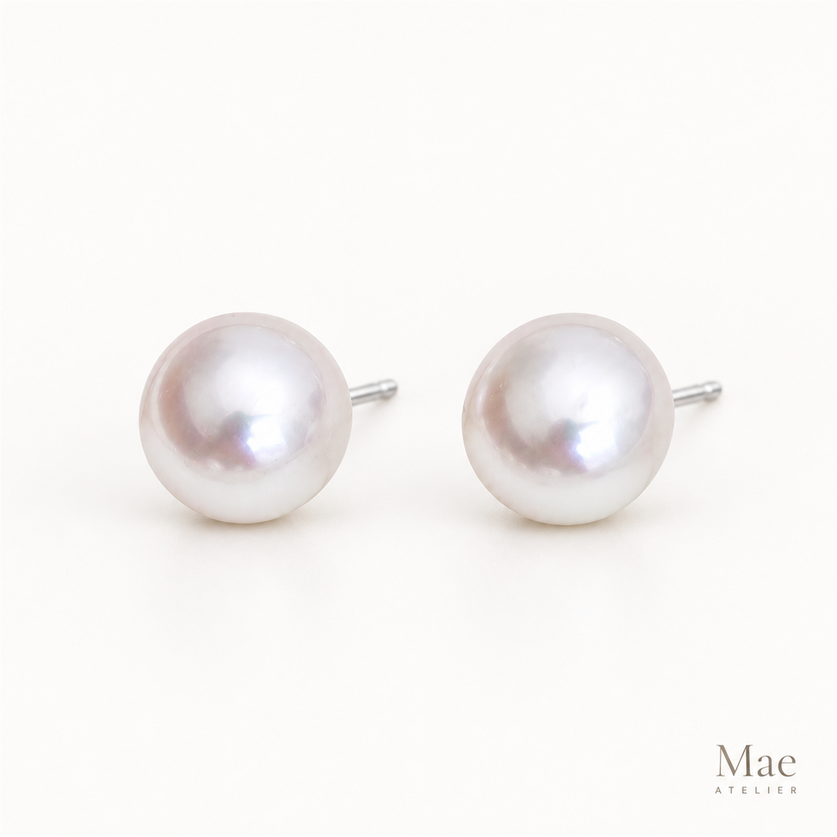 7-8mm Freshwater Pearl Studs, Domed Shape, Silky Luster Real Pearls, S925 Silver Posts, Everyday Gift for Her — hero view