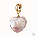 Heart Baroque Pearl Pendant, Removable 18K Gold Plated Clasp Bail, White Freshwater Pearl Heart Charm for Necklace, Gift for Her — hero view