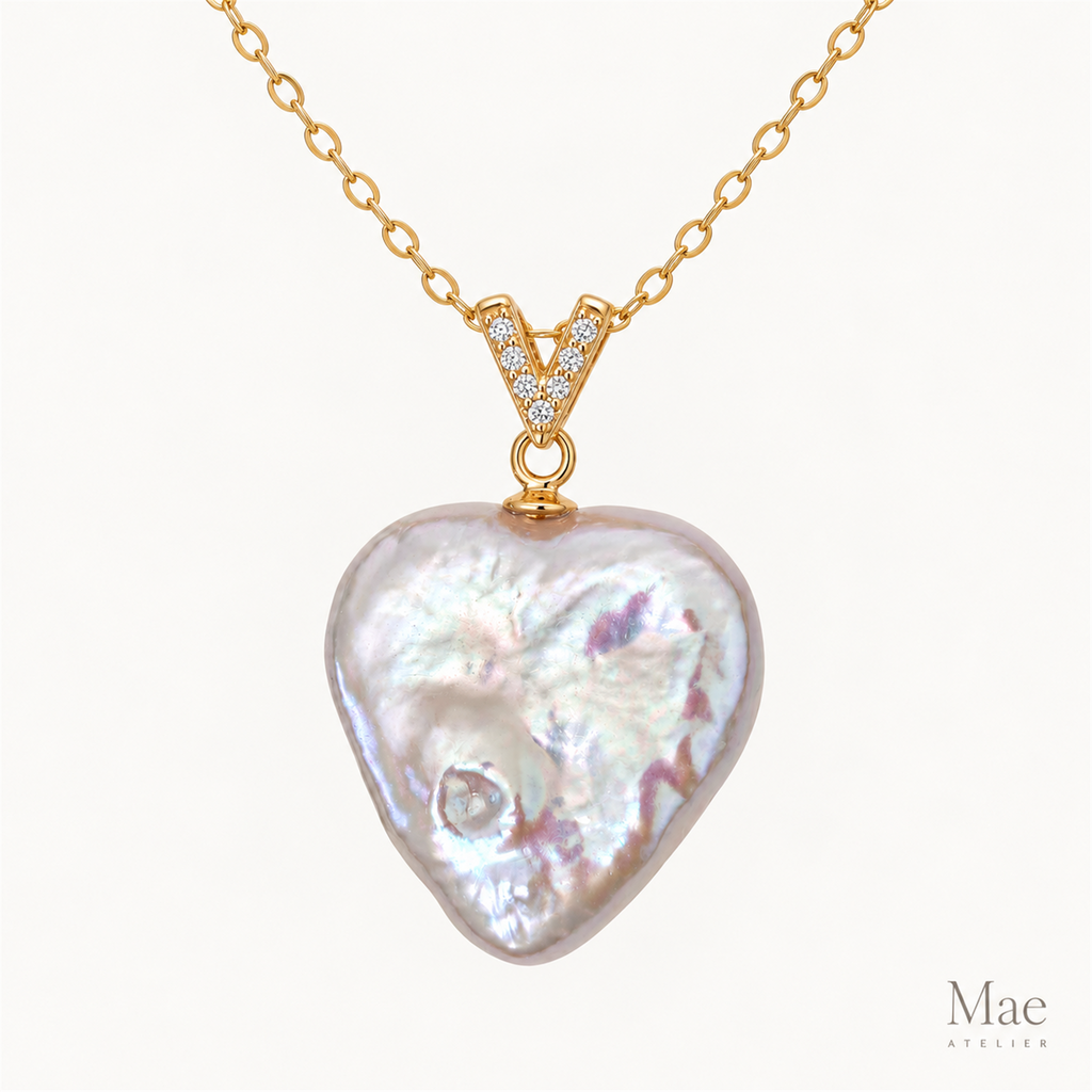 Heart Baroque Pearl Necklace — 18 mm — hero view