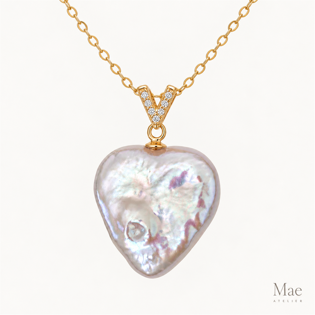 Heart Baroque Pearl Necklace — 18 mm — hero view